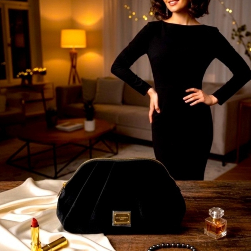 Dolce & Gabbana Beauty Black Velvet Make Up Bag